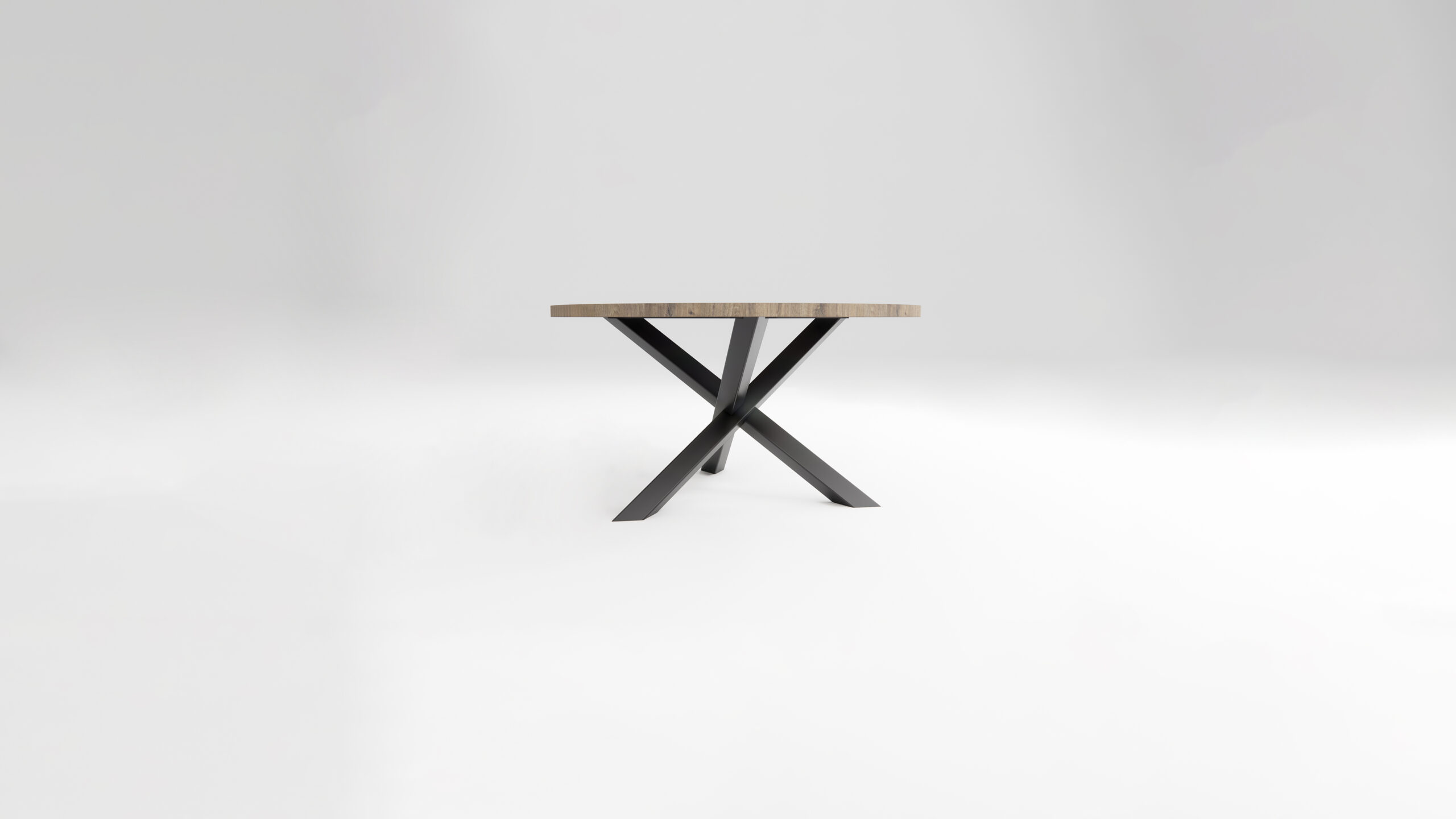 Jedálenský stôl drevený RYVERA BIG, kovová podnož čierna