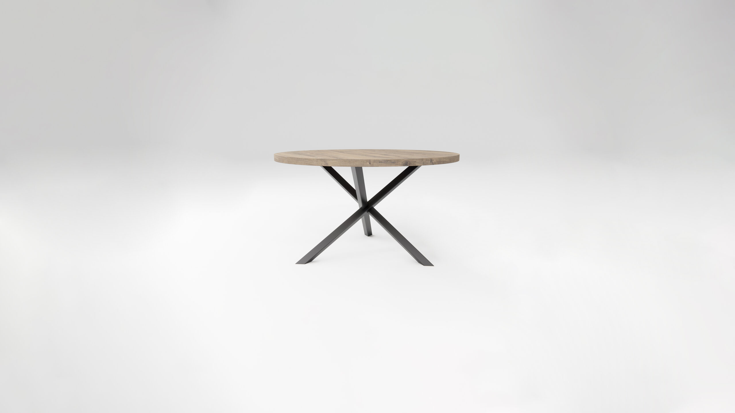 Jedálenský stôl drevený RYVERA SLIM, kovová podnož čierna