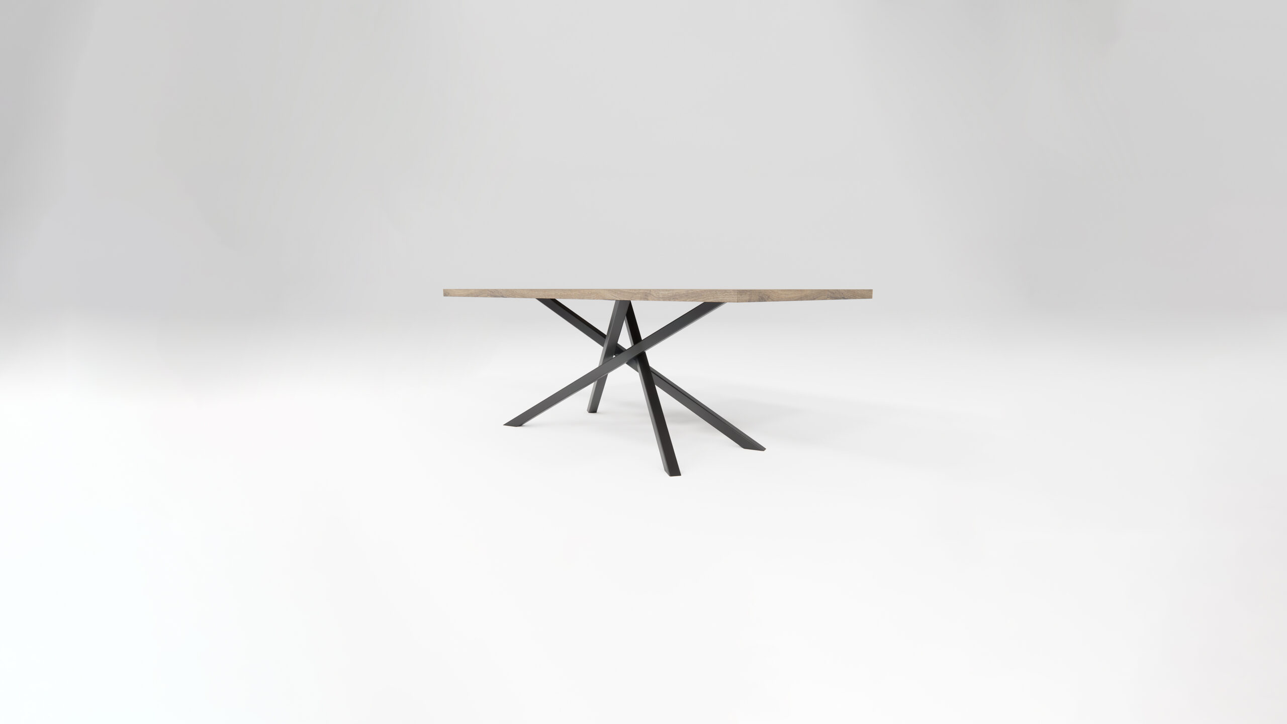 Jedálenský stôl drevený MYCADO SLIM, kovová podnož čierna