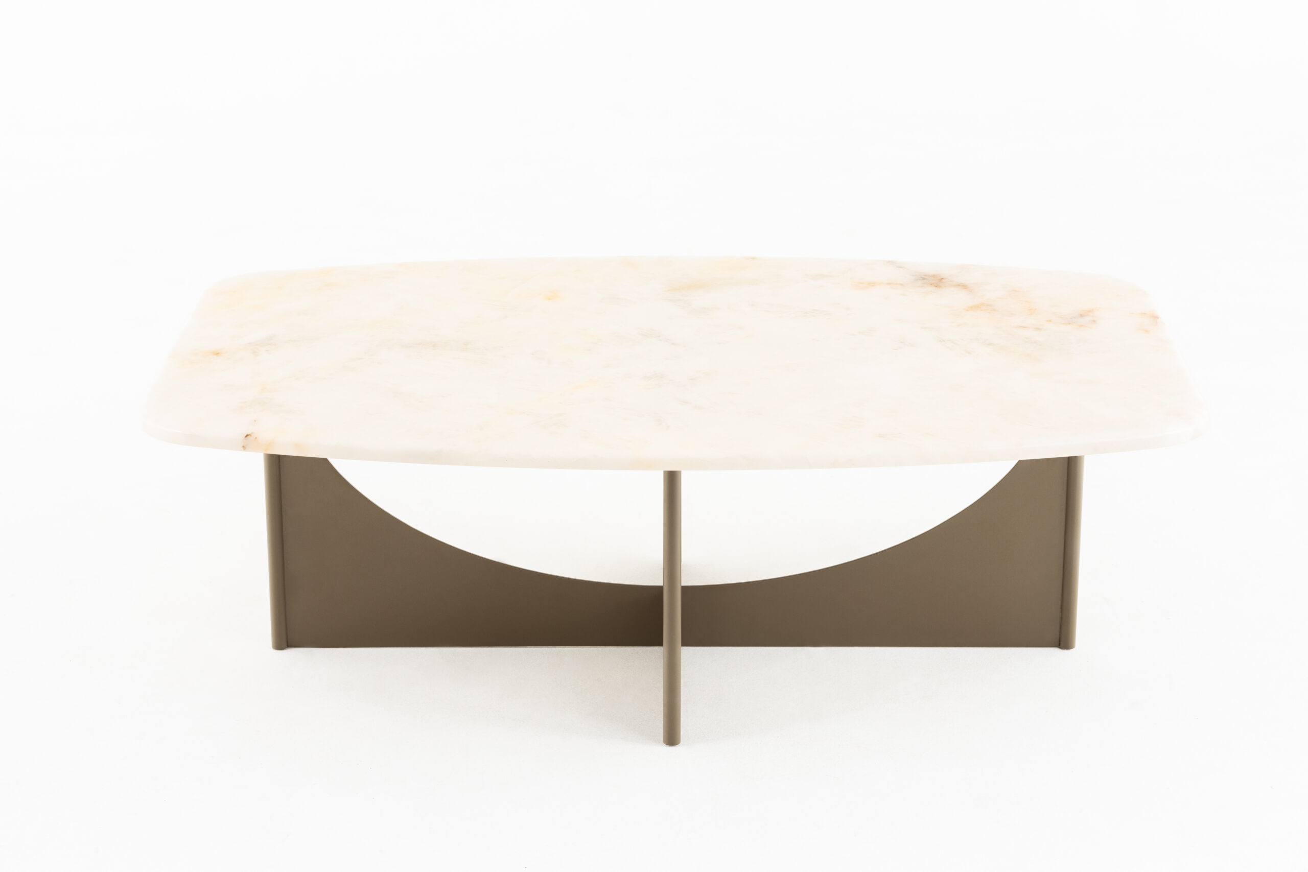 DOUGLA konferenčný stolík, kovová noha premium zlatá