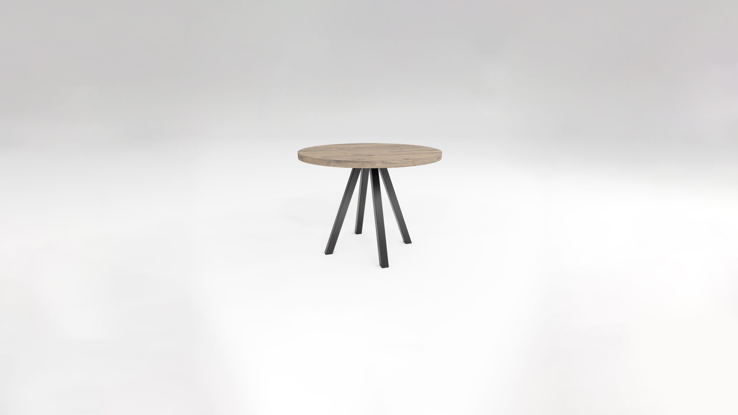 Jedálenský stôl drevený LINKO, kovová podnož čierna