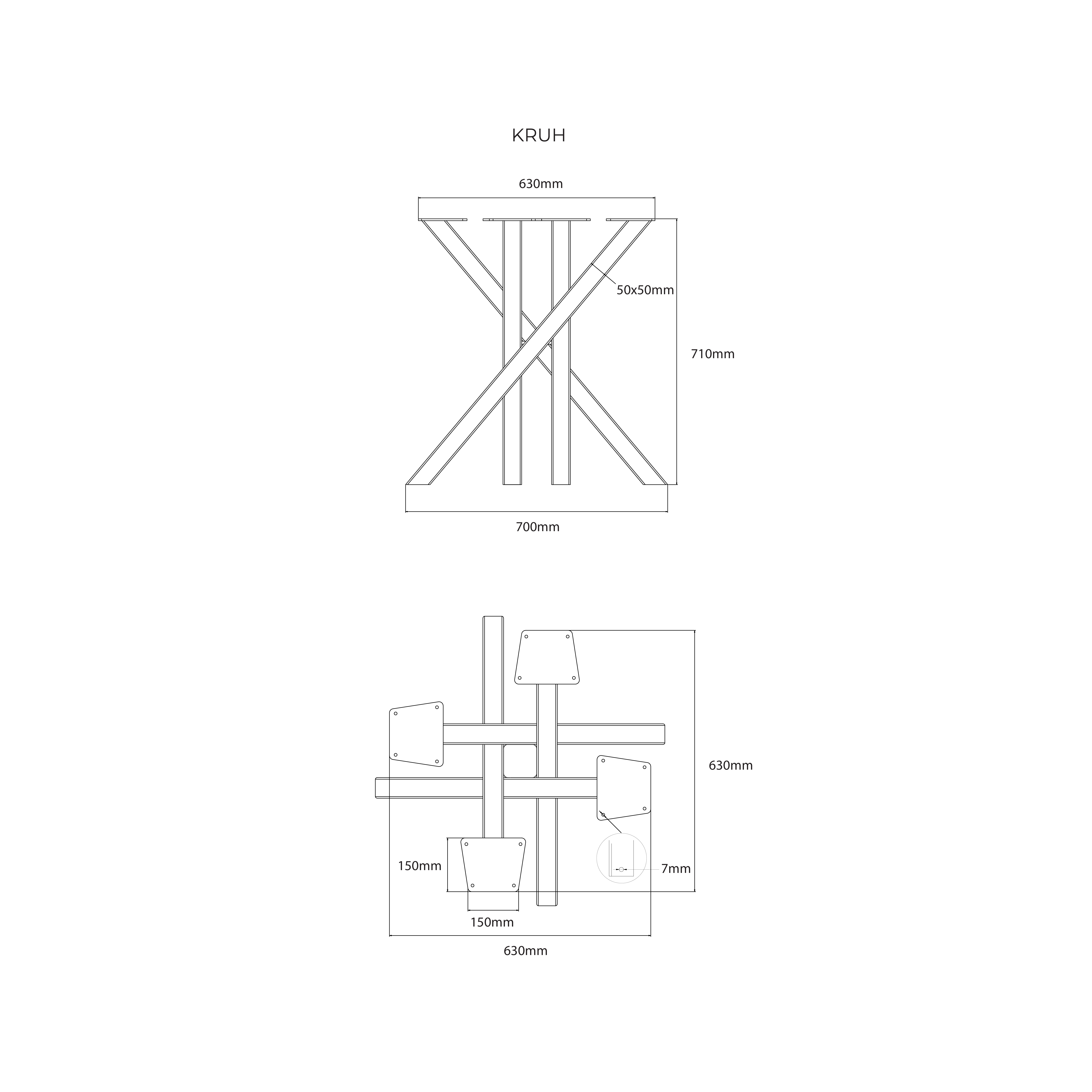 MYCADO SLIM noha na jedálenský stôl – Obrázok 9