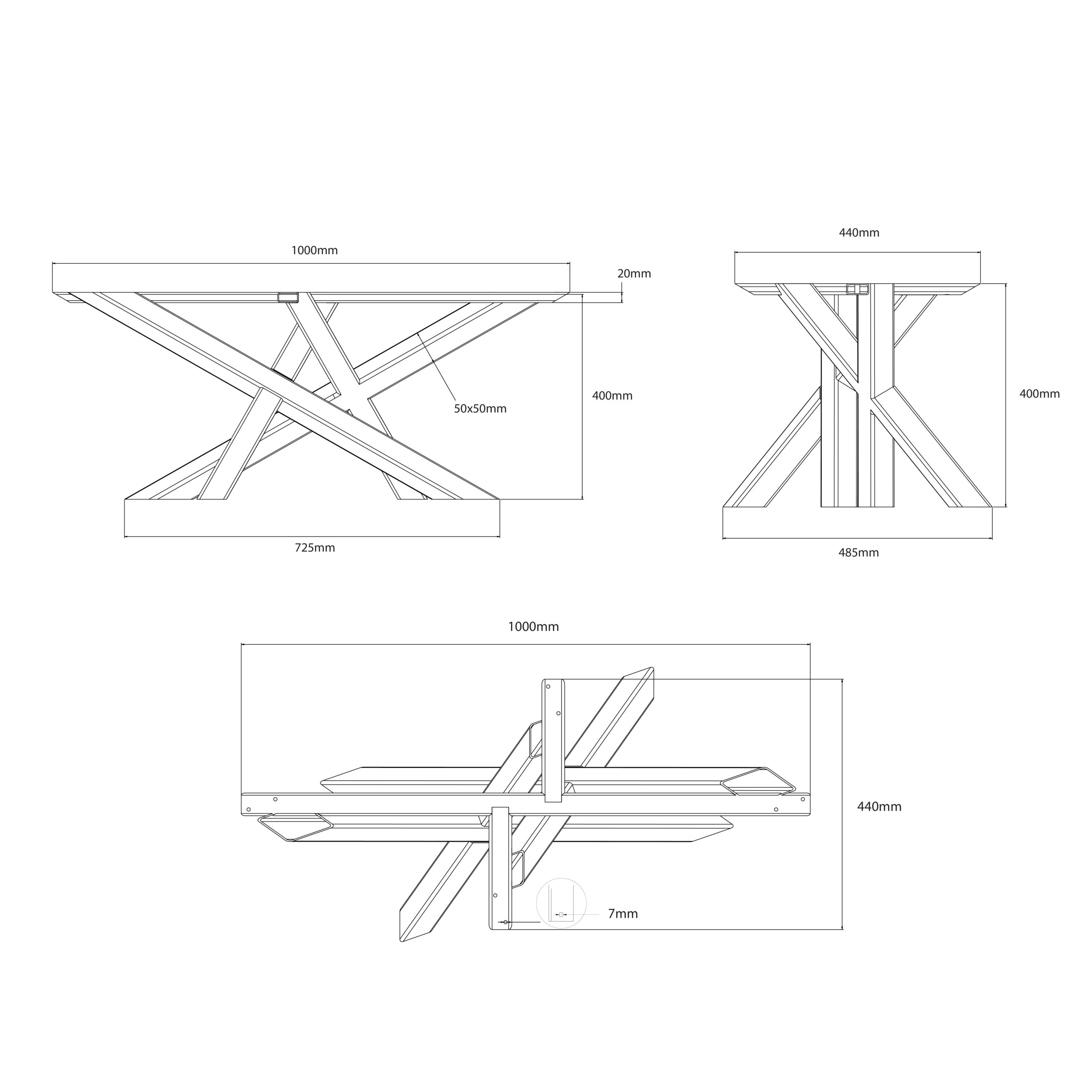MOSAYK noha na konferenčný stolík – Obrázok 6