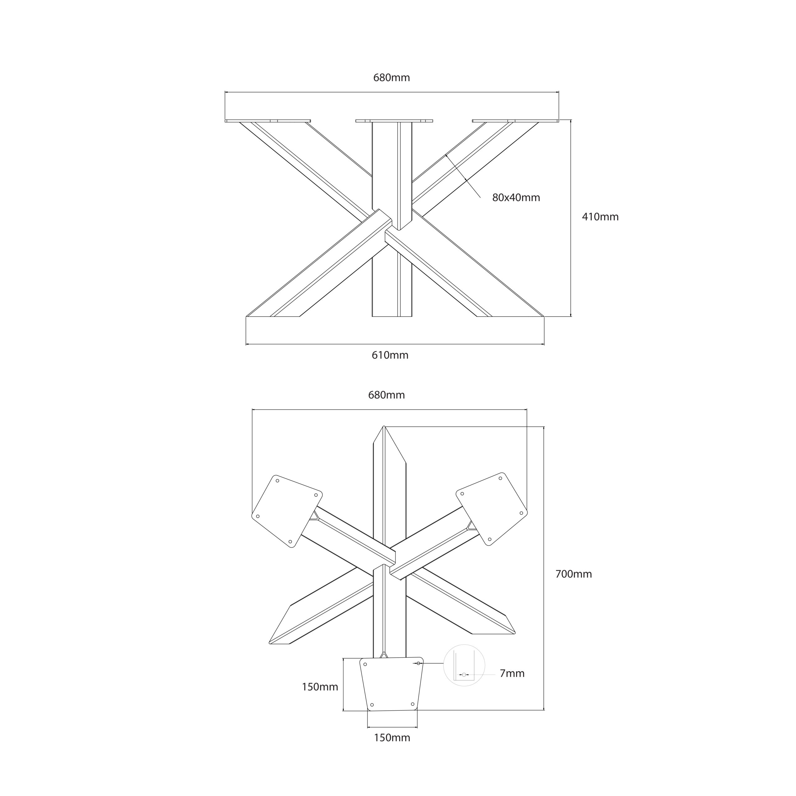 VADORA noha na konferenčný stolík – Obrázok 6