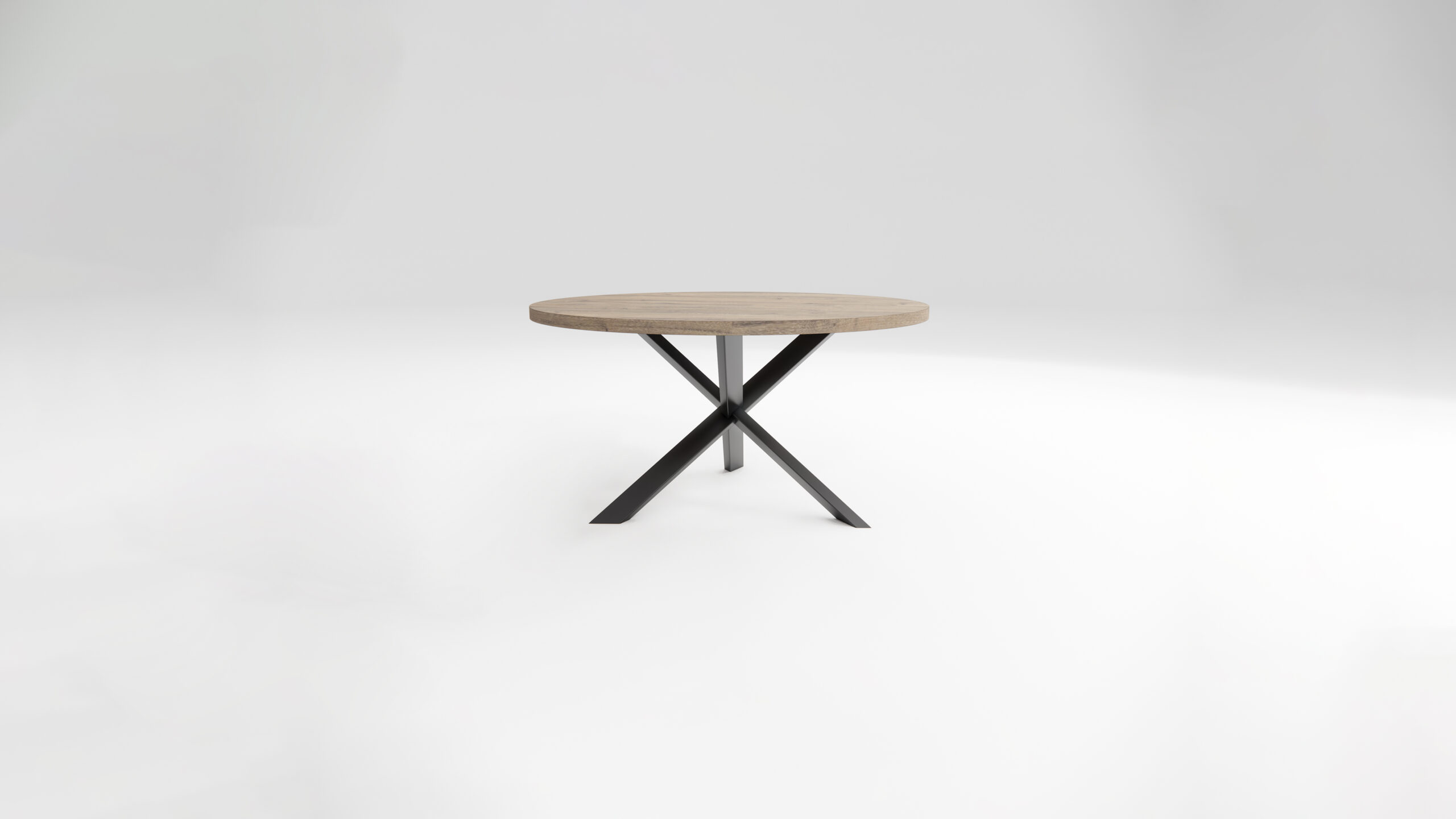 Jedálenský stôl drevený VADORA, kovová podnož čierna