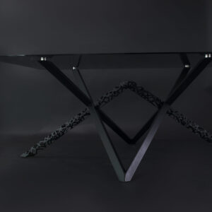 Jedálenský stôl z tónovaného šedho skla MAESTY