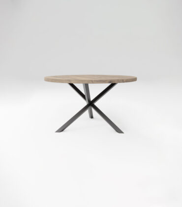 Jedálenský stôl drevený RYVERA SLIM, kovová podnož čierna