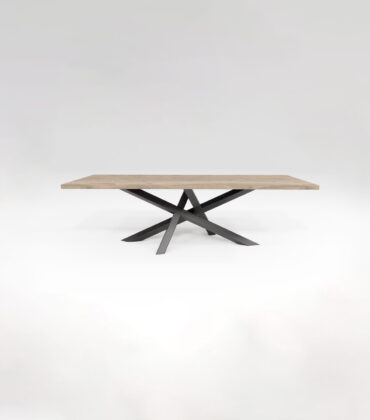 Jedálenský stôl drevený MOSAYK BIG, kovová podnož čierna