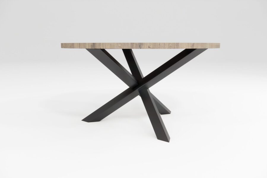 Jedálenský stôl RYVERA, kovová podnož čierna