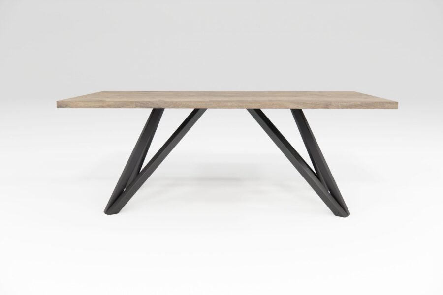 Jedálenský stôl NET drevený, kovová podnož čierna